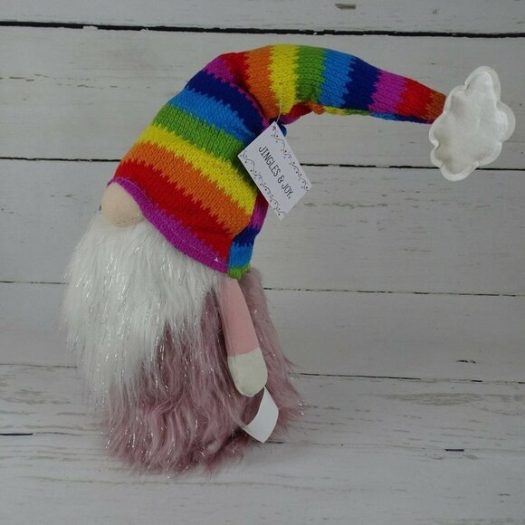 New Jingles & Joy Nordic Gnome Rainbow Pride Crochet Christmas Home Decor - Picture 3 of 12